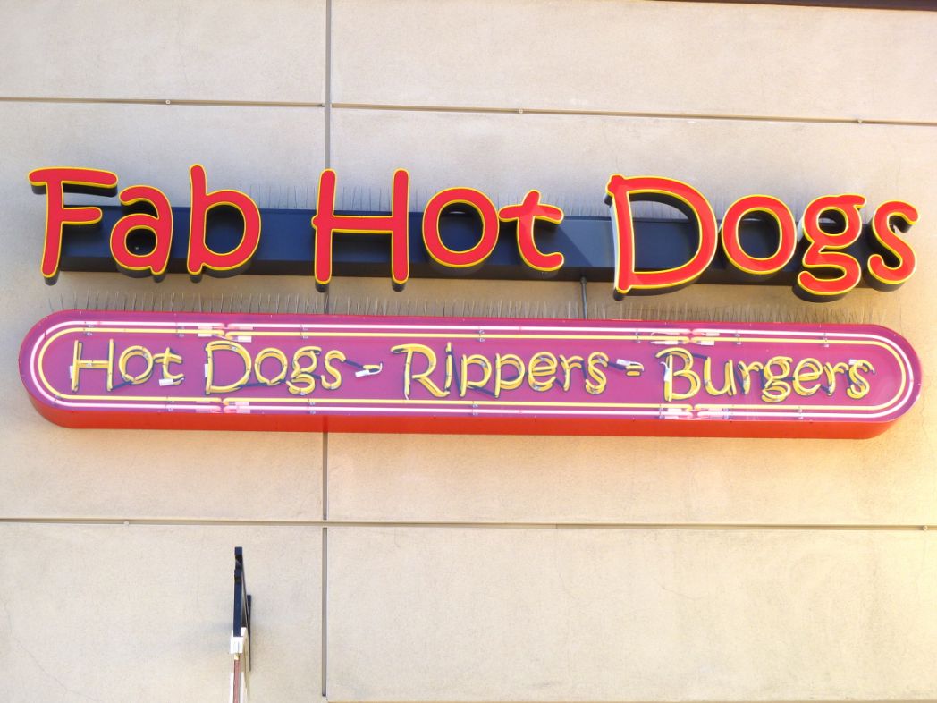 Fab Hot Dogs Sign
