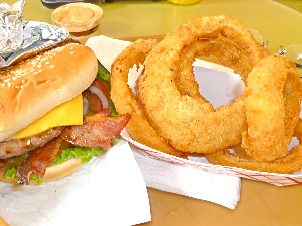 Burger and Rings at Red Mill Burgers