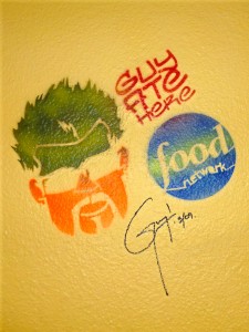 Guy Fieri's "Guy Ate Here" tag at Pizzal-Chick